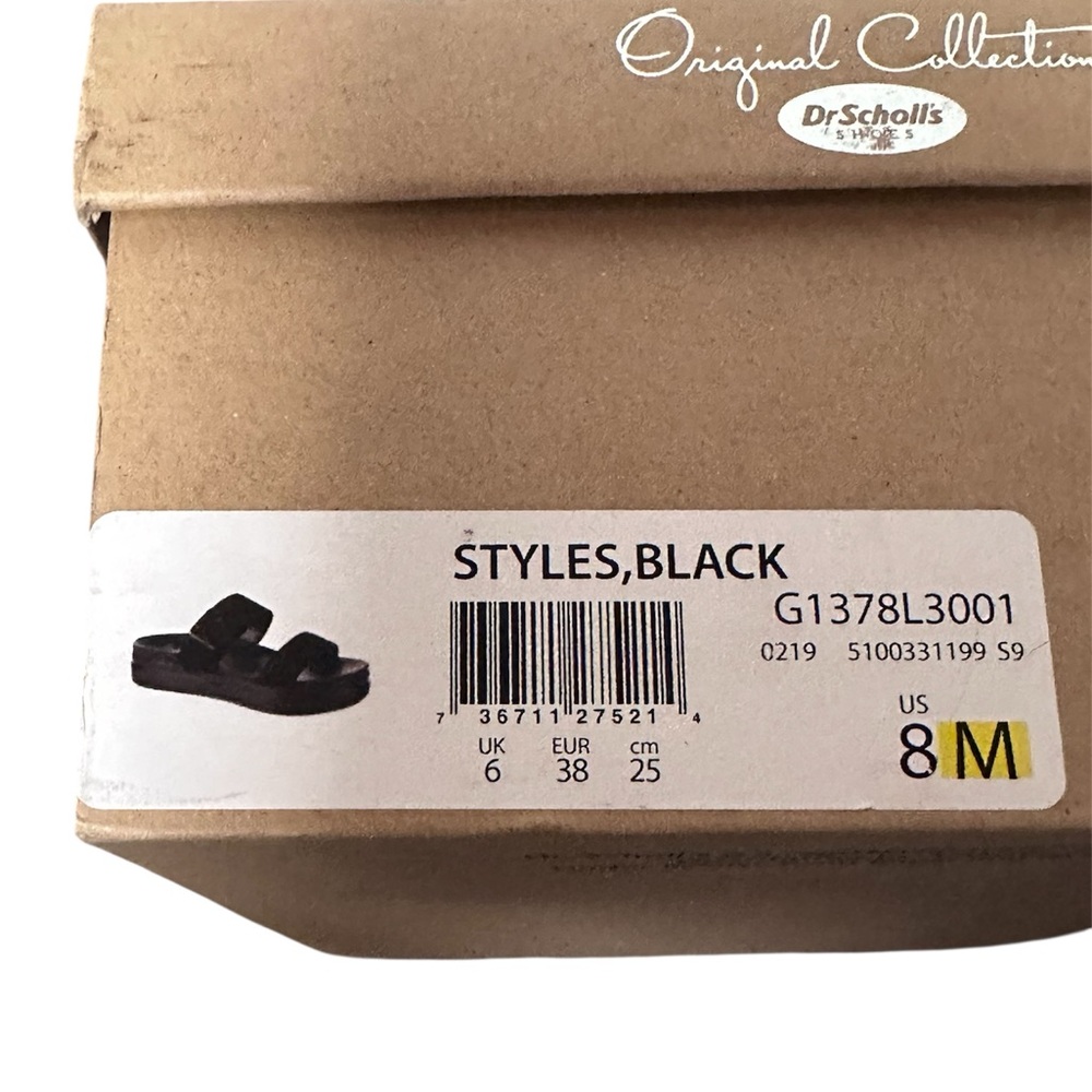 Dr. Scholl’s Black Styles Double Leather Strap Slide Sandals - Picture 8 of 8